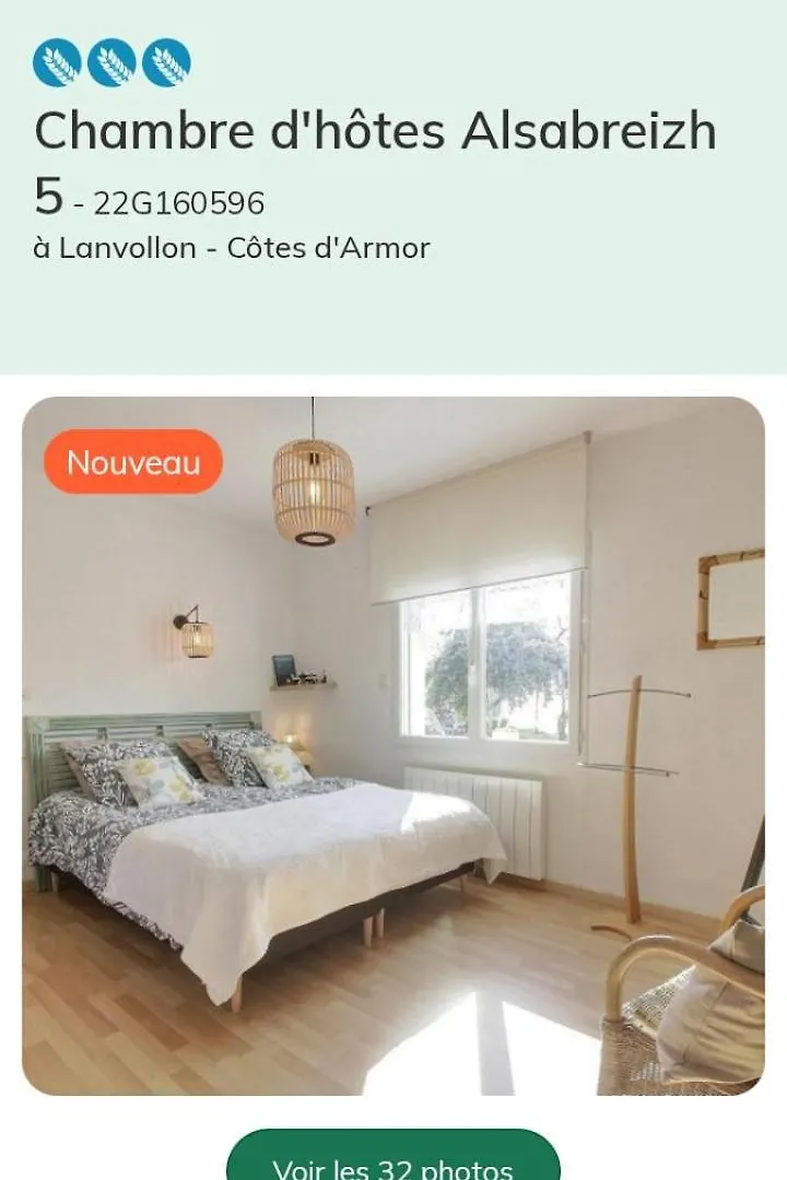Lanvollon Chambre D Hotes Alsabreizh فندق مبيت وإفطار